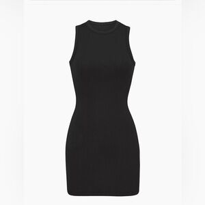Skims Cotton Rib Tank Dress Black Ribbed dress Skims dress Black Curvy Dress